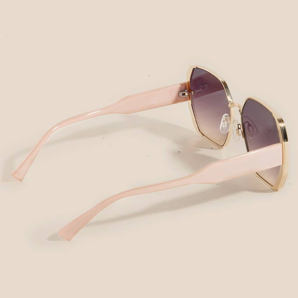 Metallic Frame Gradient Lens Sunglasses
