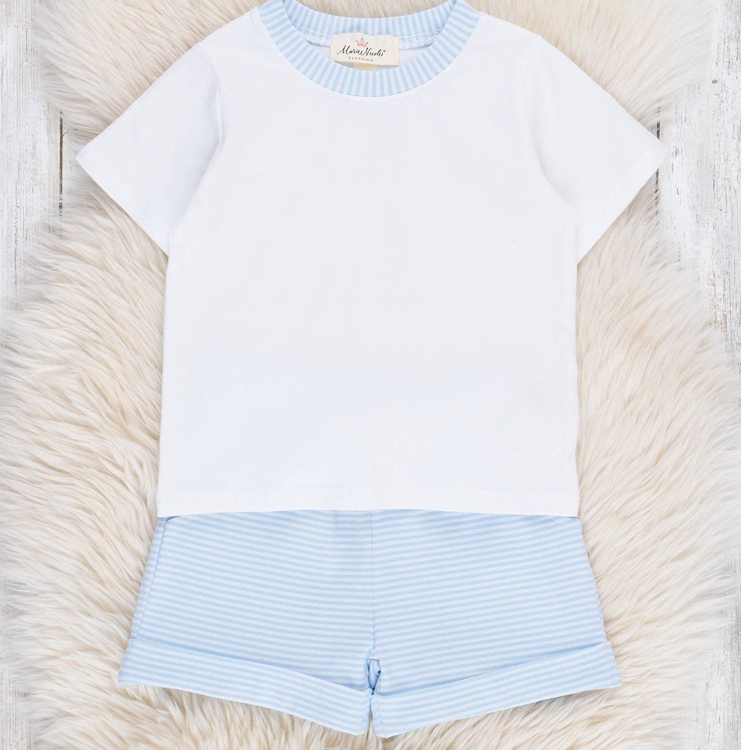 Classic Baby Blue Striped Outfit