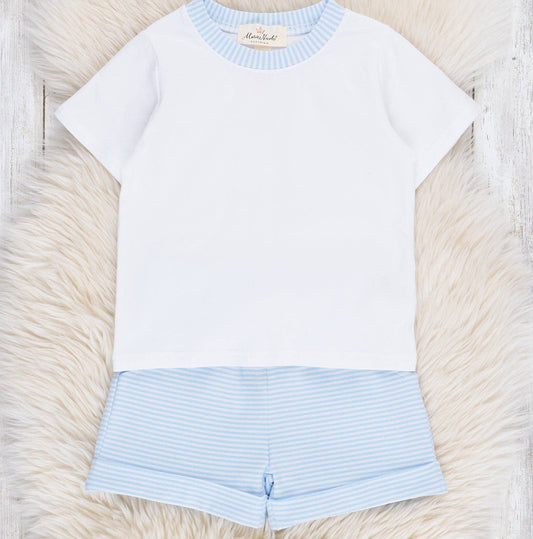 Classic Baby Blue Striped Outfit