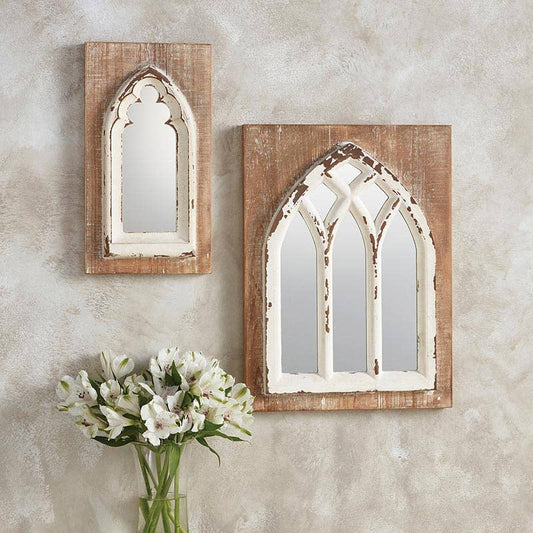 3 Panel Square Rustic Mirror Wall Decor