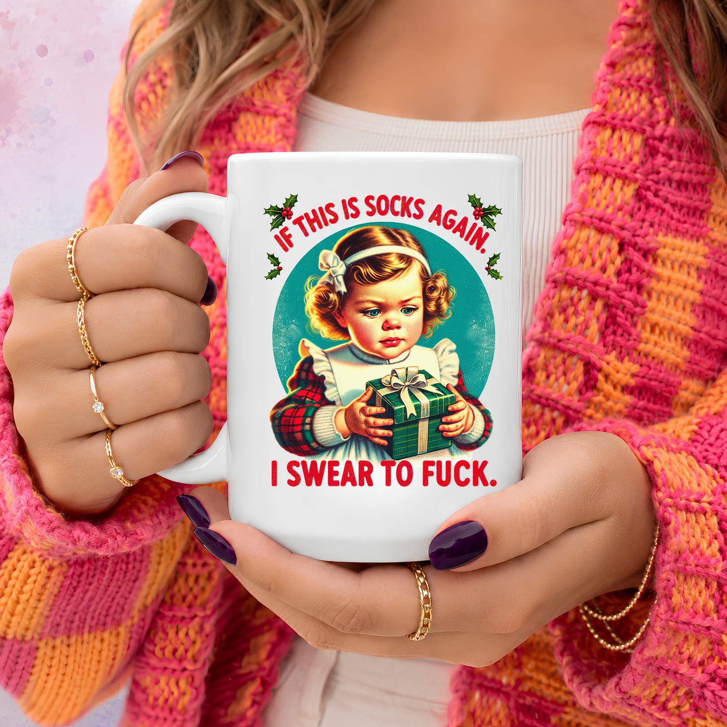 Sarcastic Gift Vintage Girl Christmas Coffee Mug: 11oz