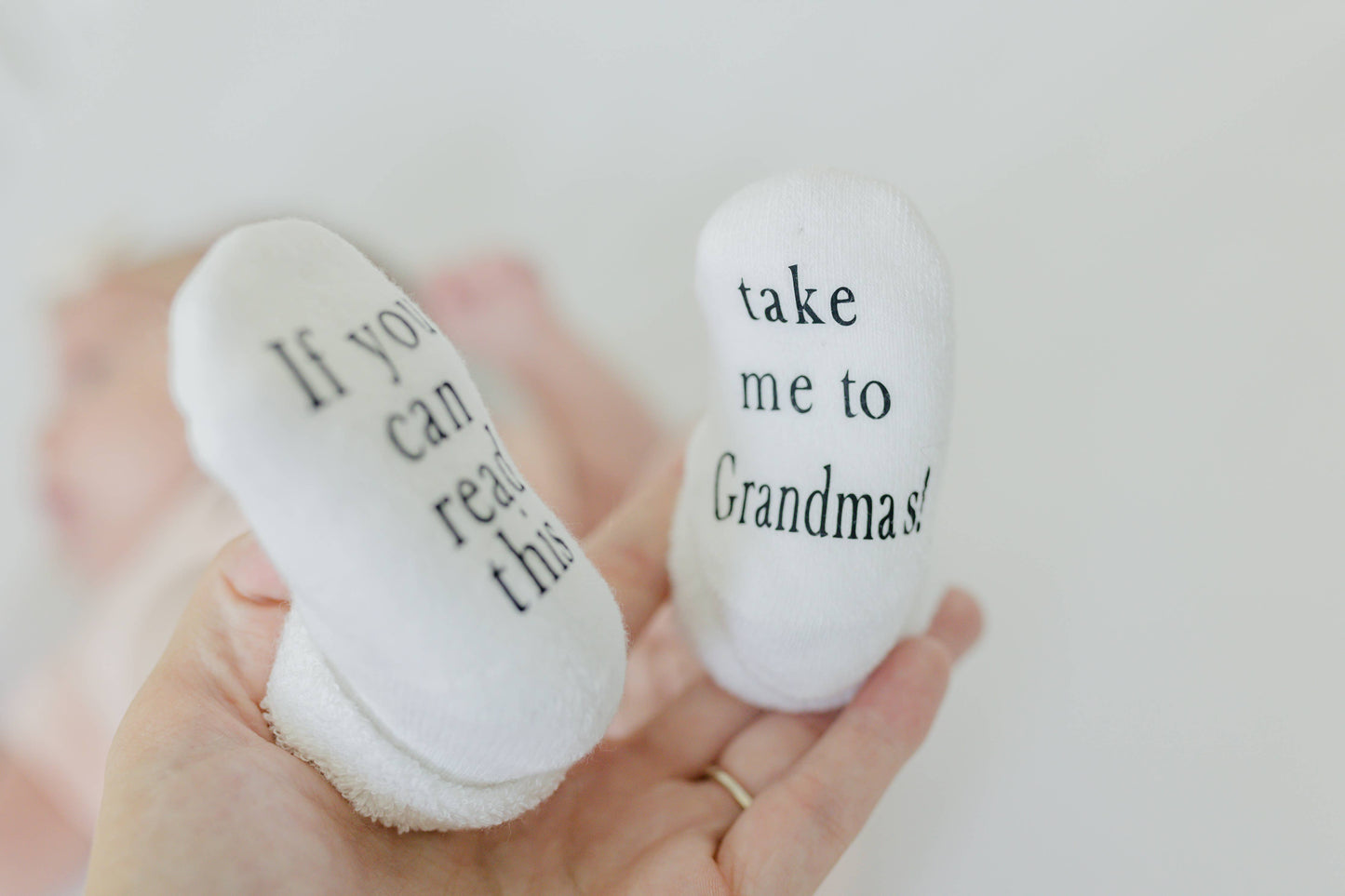"Take Me to Grandma's" Baby Socks