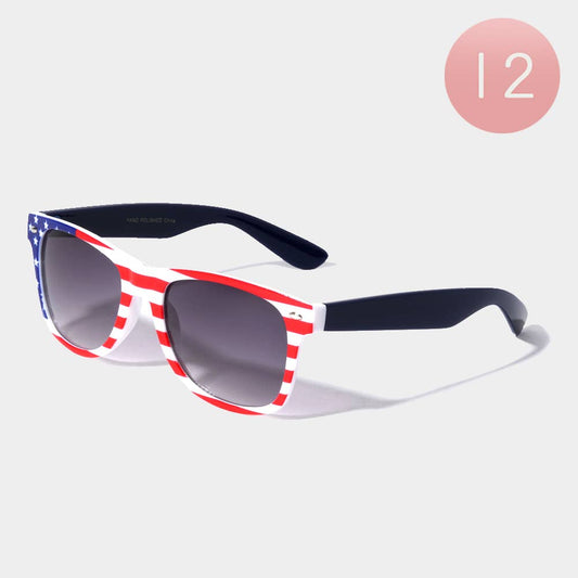 American Flag Frame Gradient Lens Sunglasses