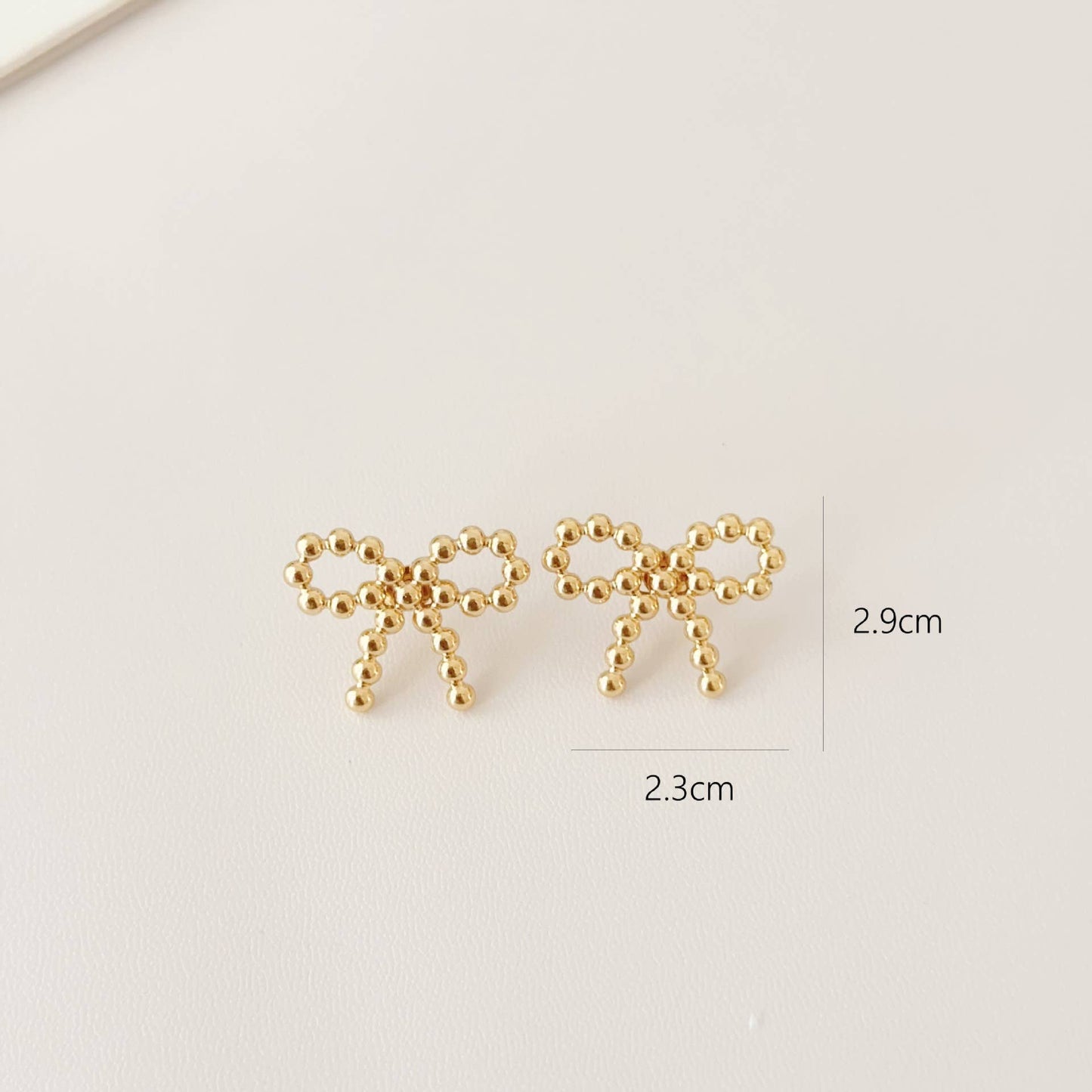 Gold Bow Stud Earring