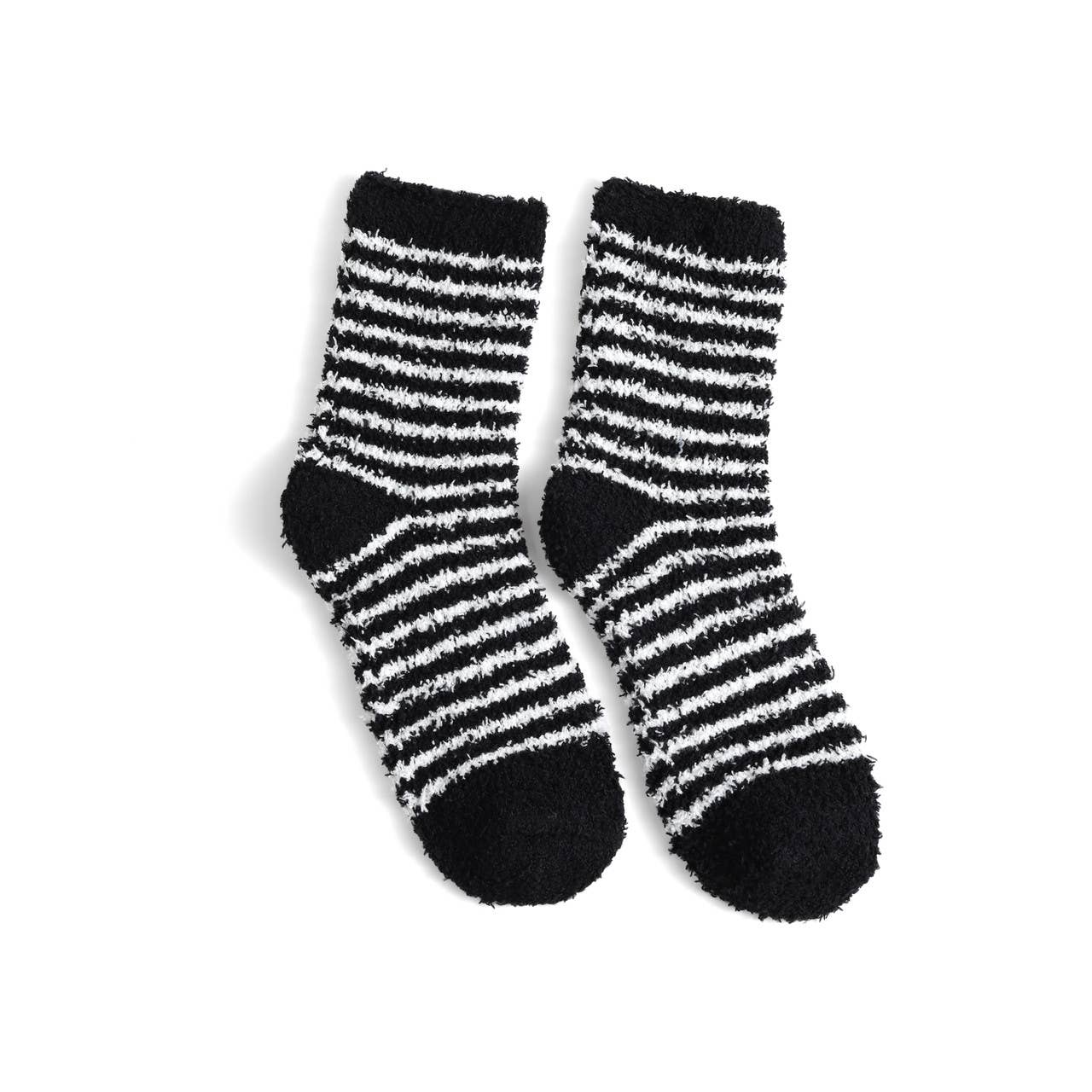 Black/White Ladies Fuzzy Socks: 3 Pair Set