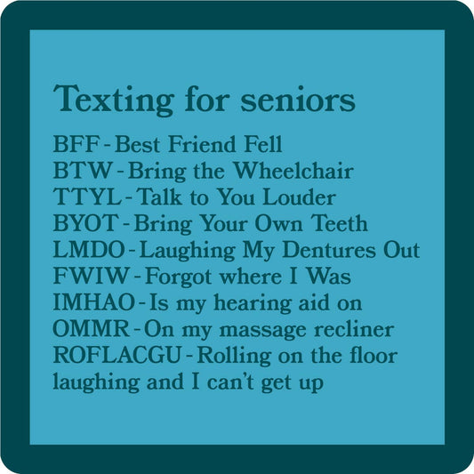 "Texting For Seniors" Coaster