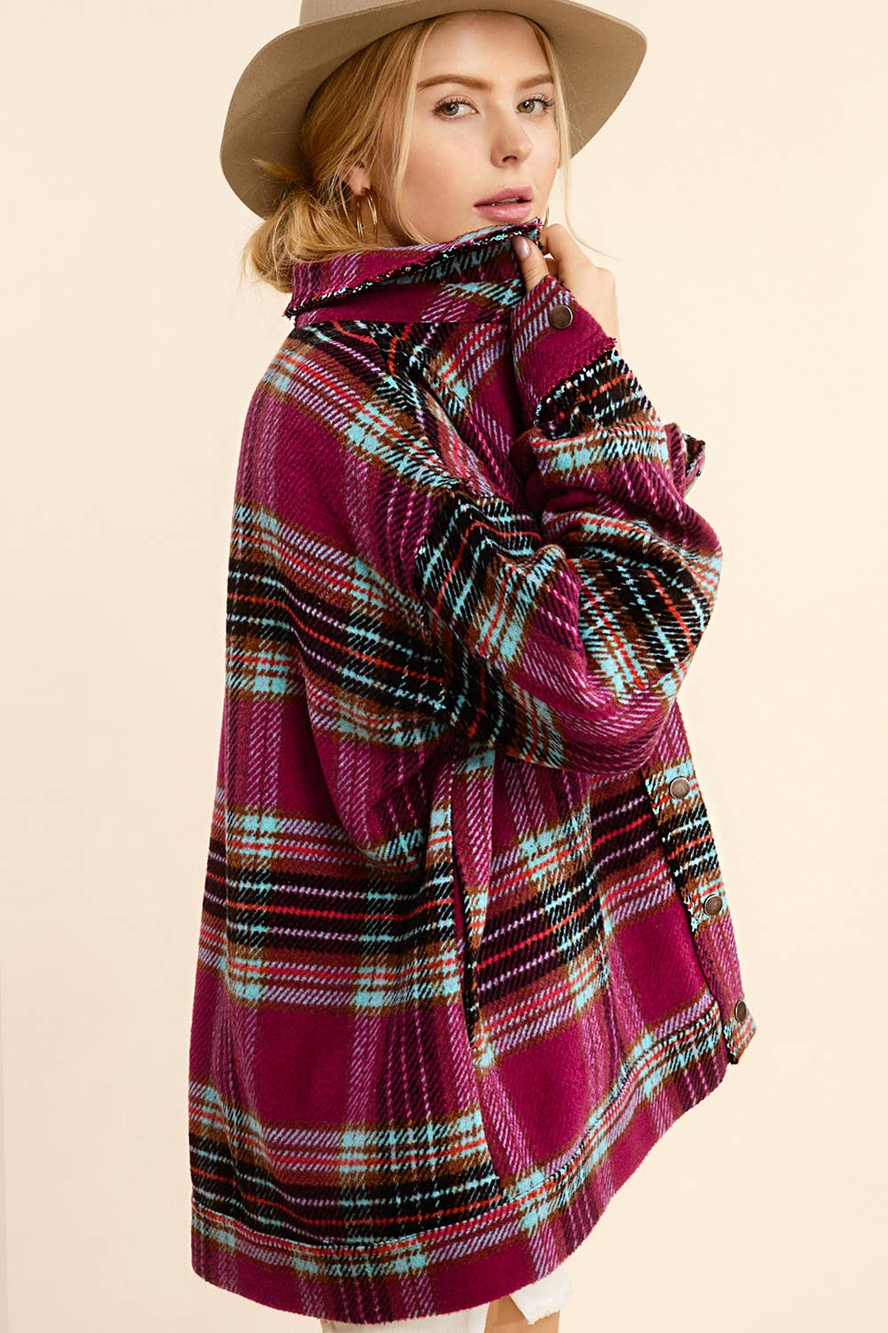 Plaid Button Down Fall Winter Jacket