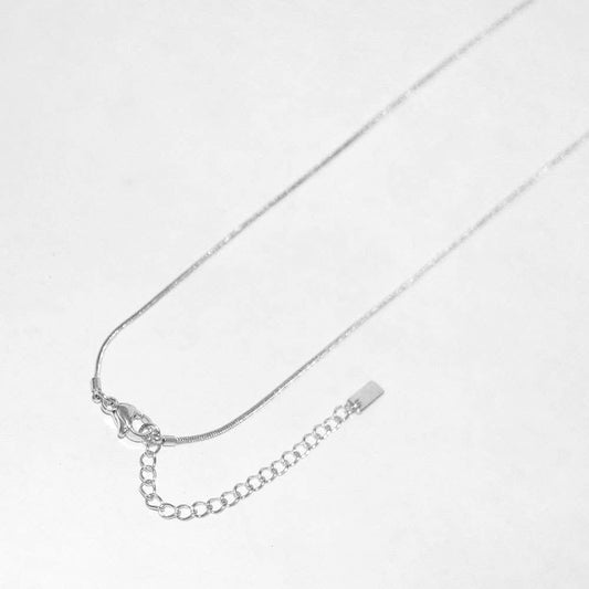 Stainless Steel Puffy Heart Pendant Necklace: Rhodium