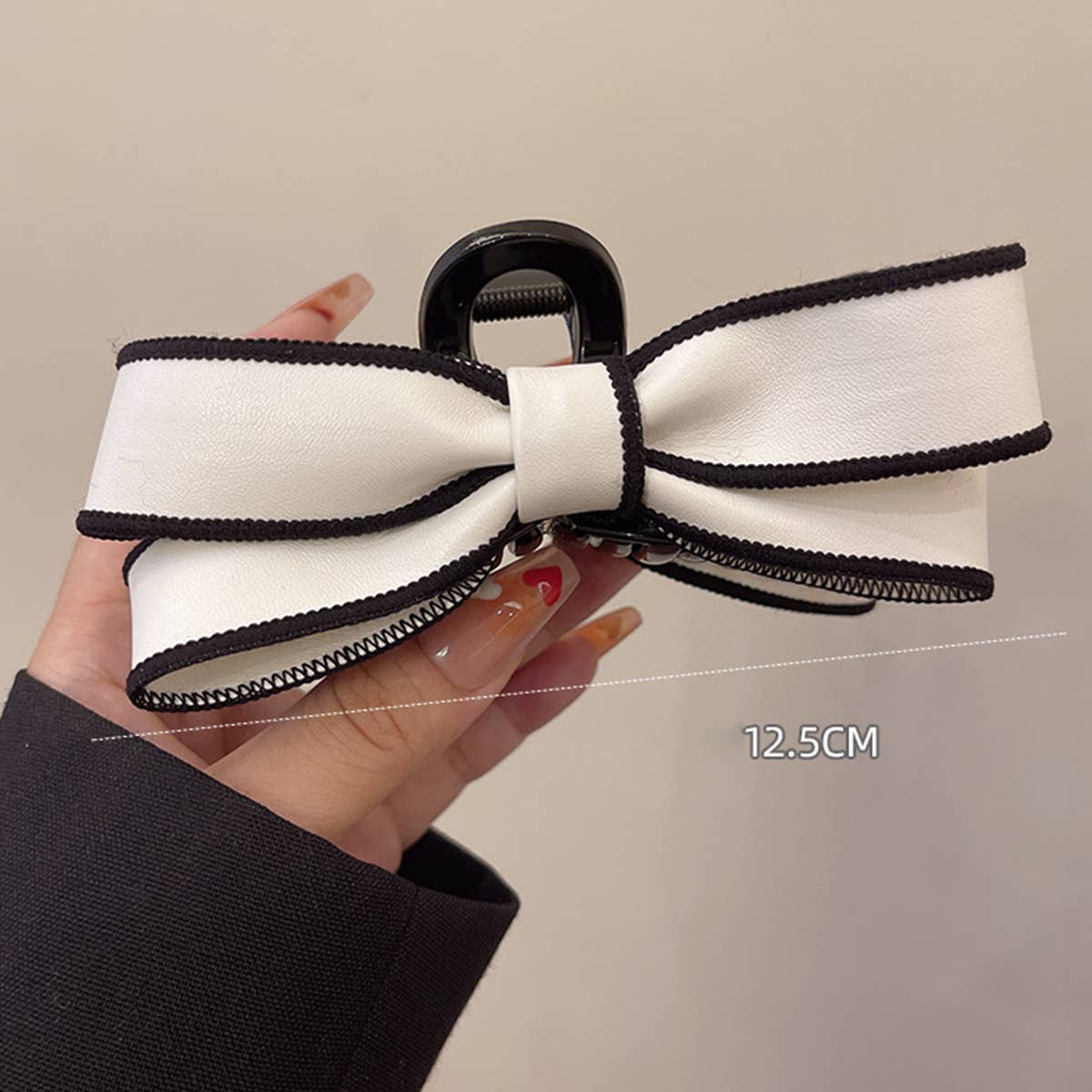 Black & White French Elegant Bow Hair Claw/Clip