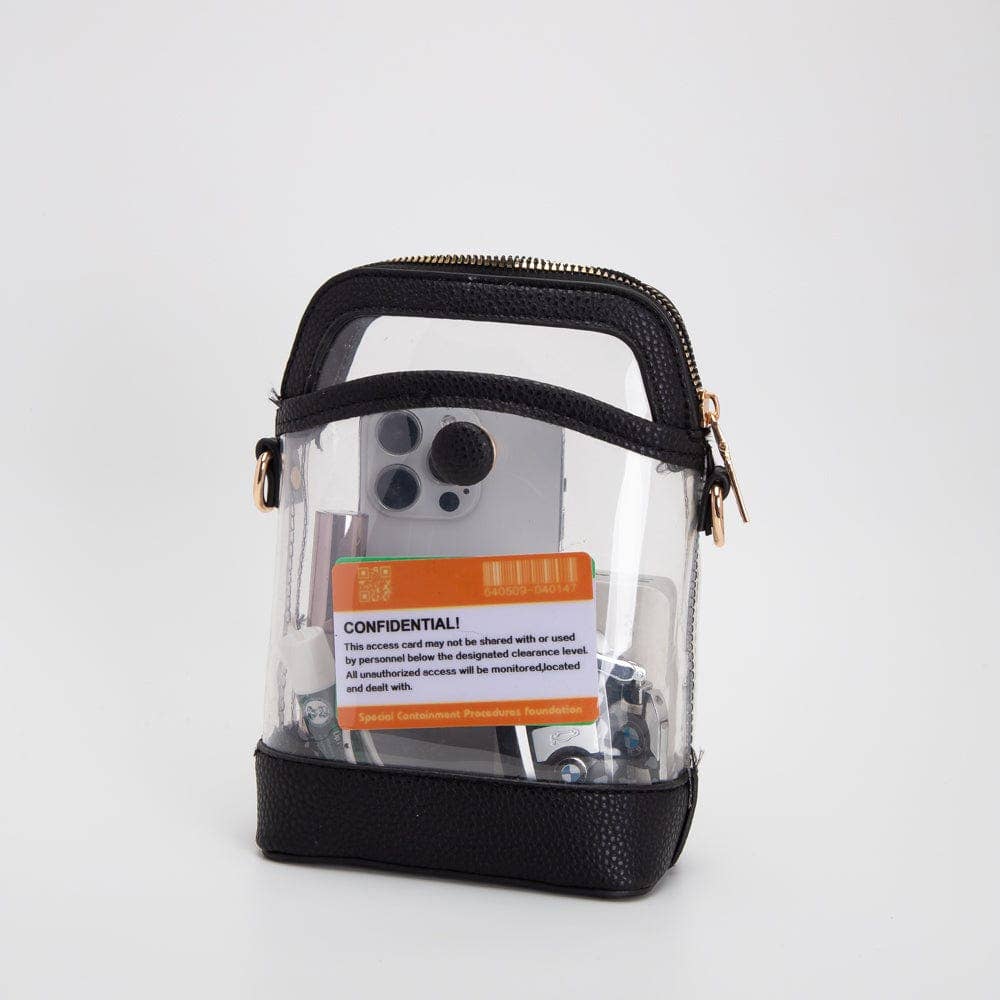 Black Carly Clear Mini Crossbody Bag