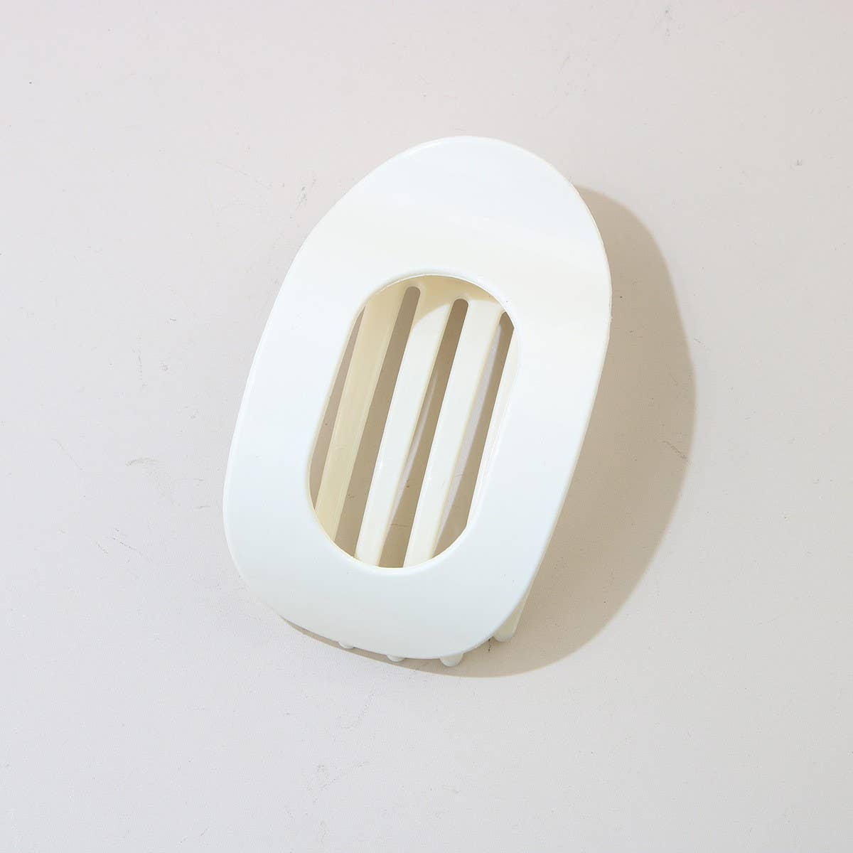 Milky White Oval Flat Hair Clip