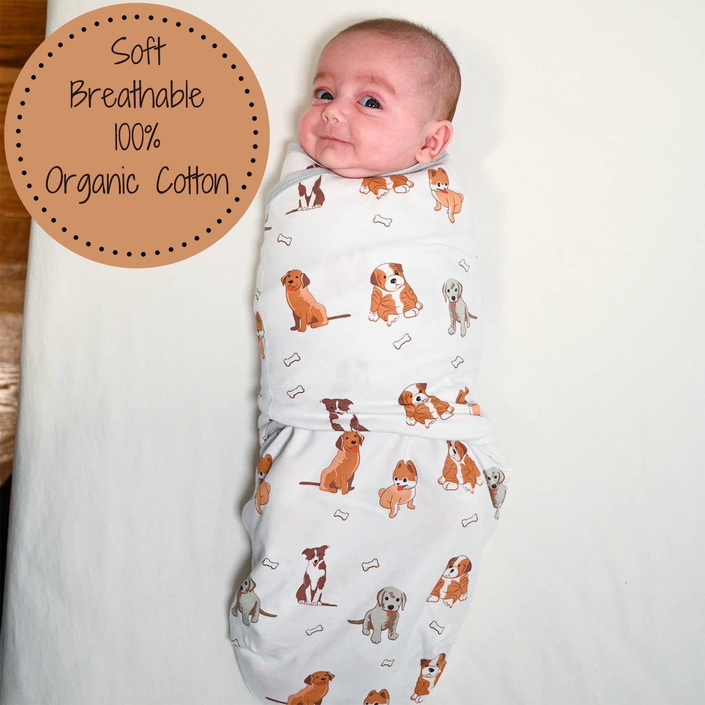 Woof Woof Baby Sleep Swaddle 100% Organic Cotton