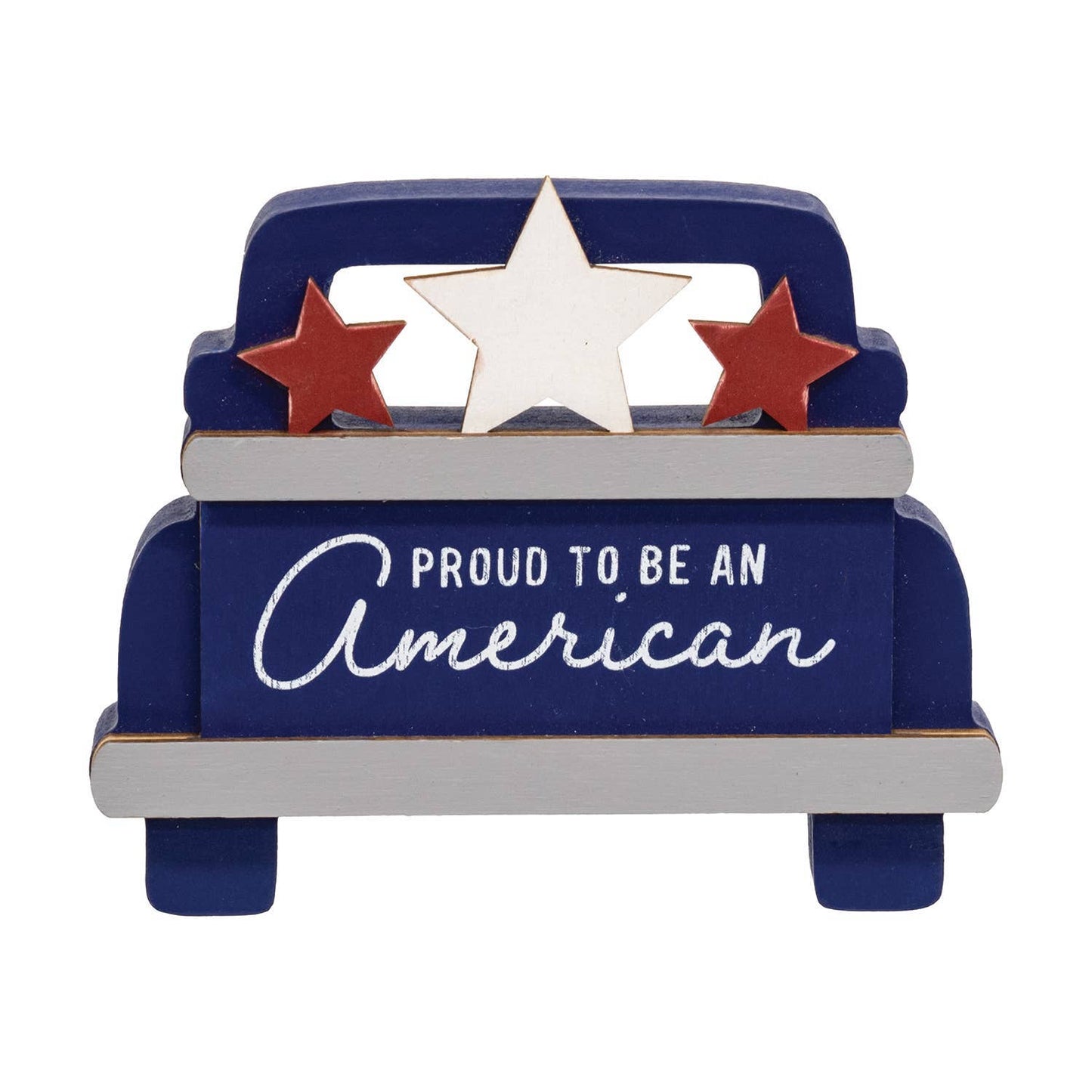 Proud To Be An Americana Chunky Blue Pickup Truck Sitter