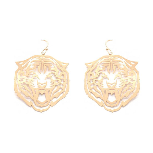 Bengal Tiger Matte Gold Earrings