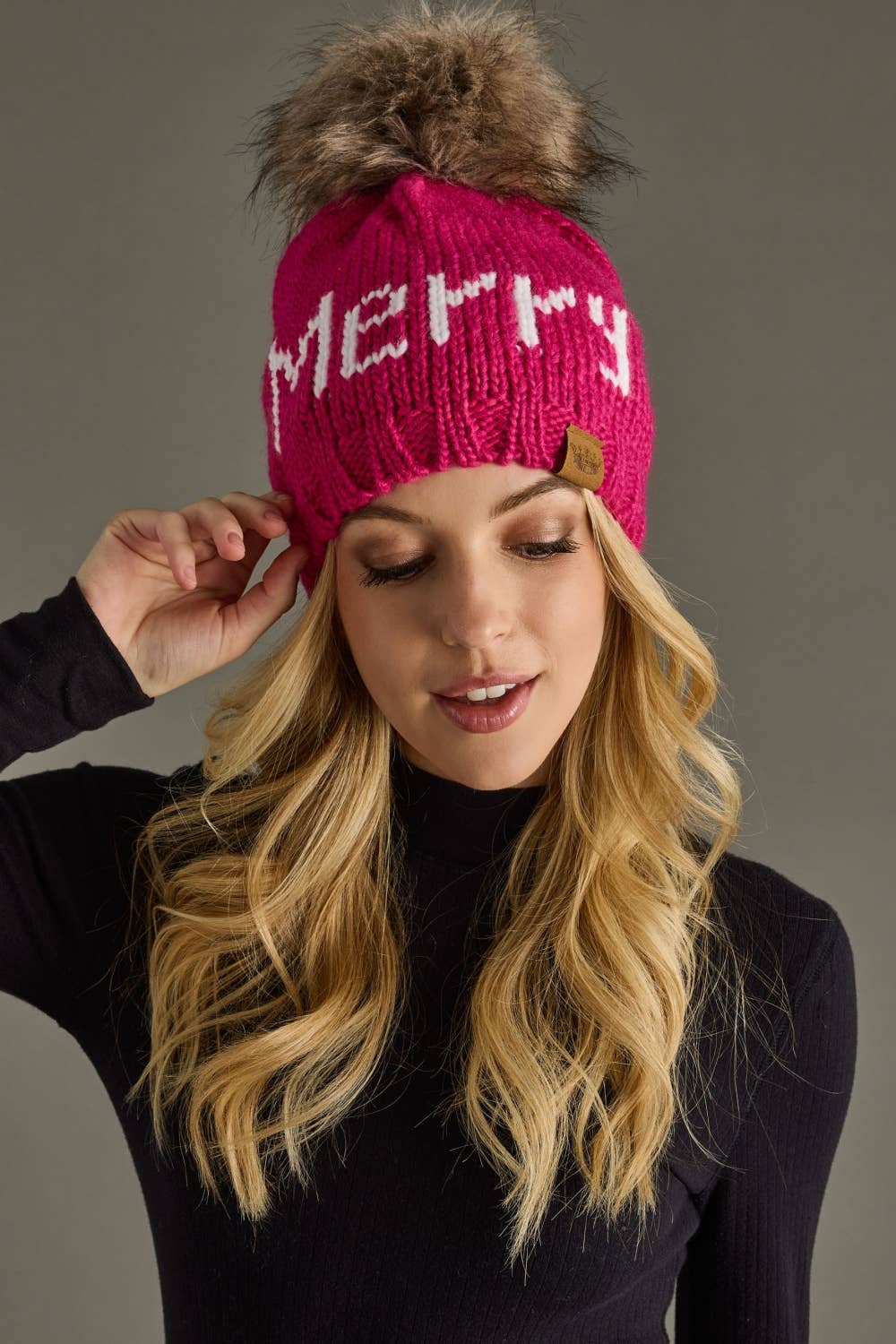 Magenta Merry Pom Hat