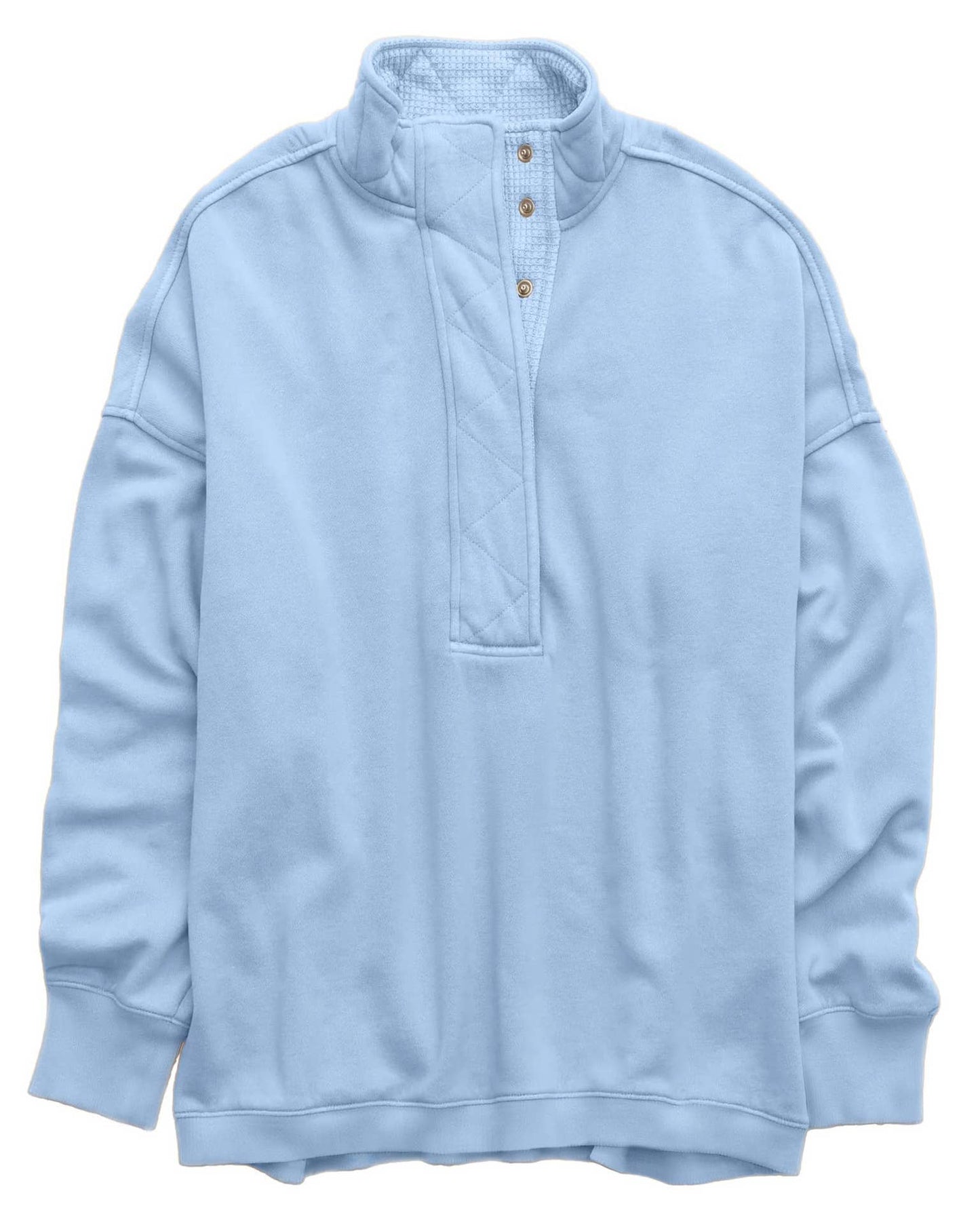 Half-Button Pullover Sweatshirt: Camel / Missy / S
