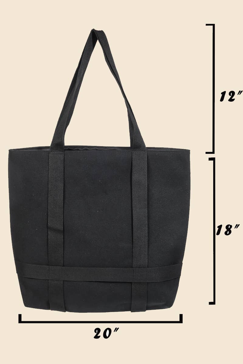 Square Hat Holder Tote Bag: BK