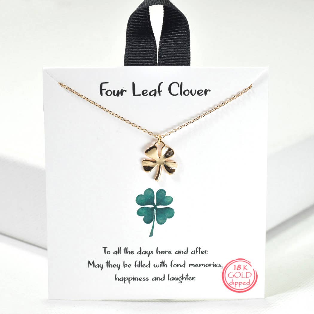 Silver Four Leaf Clover Charm Necklace