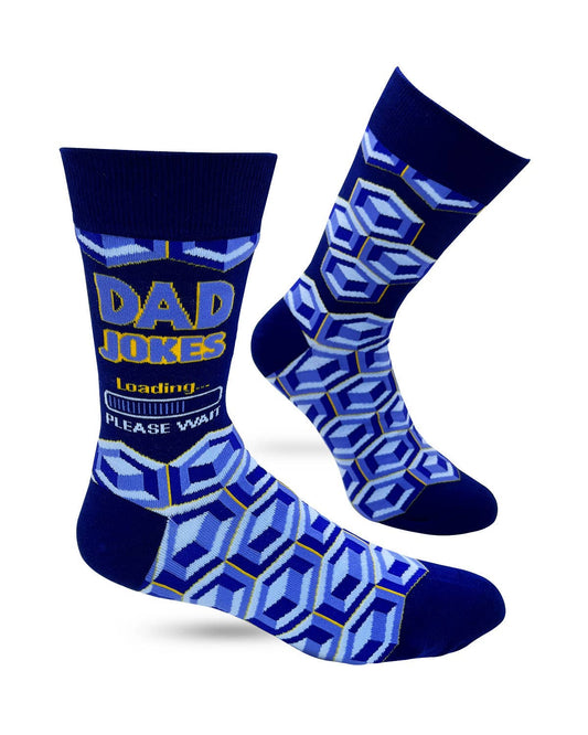 Dad Jokes Loading... Please Wait Men's Novelty Crew Socks