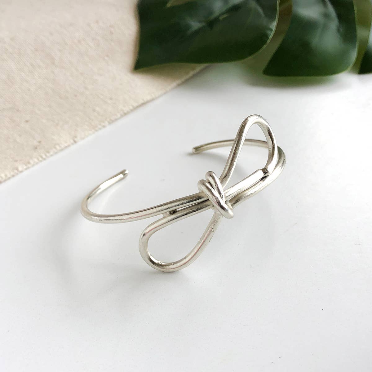 Sculptural Bow Cuff - Silver