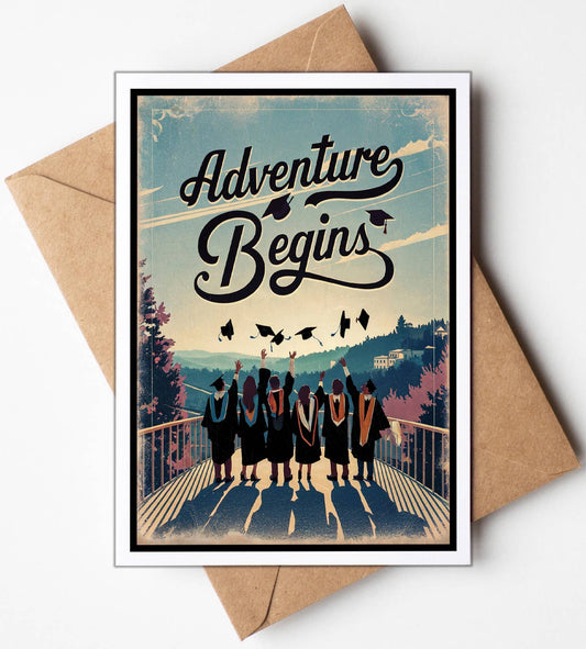 Adventure Begins Graduation Card