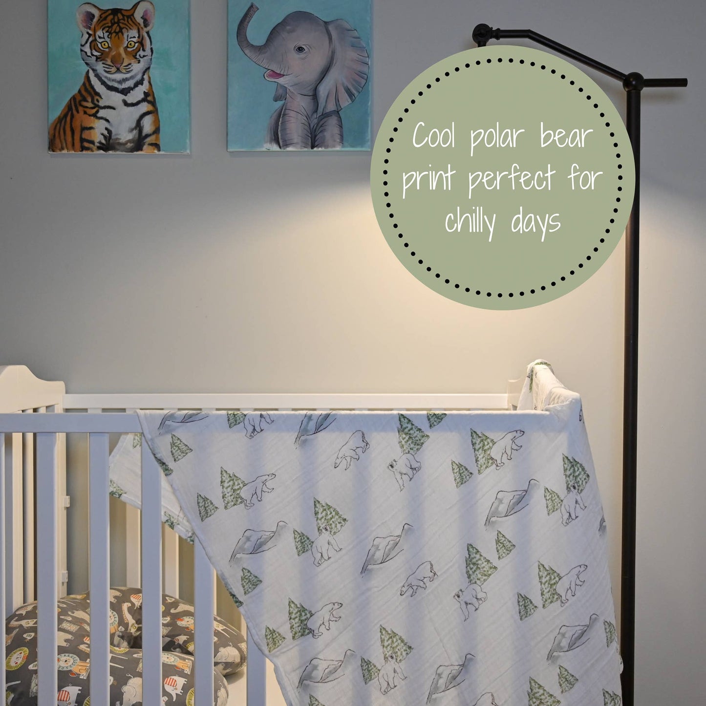 Winter Bear Baby Muslin Swaddle Blanket
