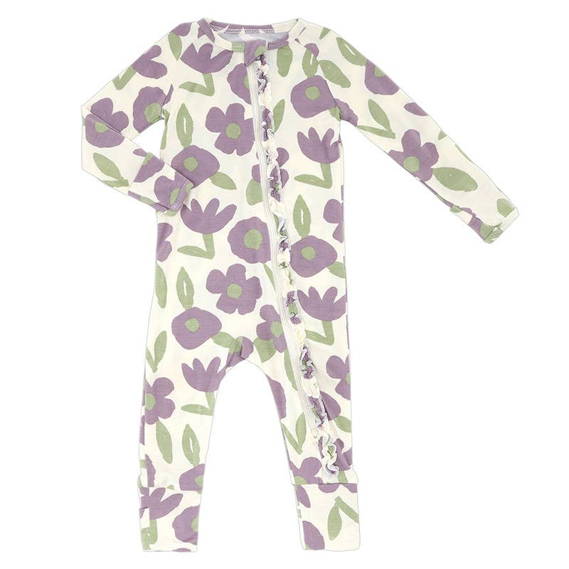 Cozy Romper - Purple Floral: 12-18 mo