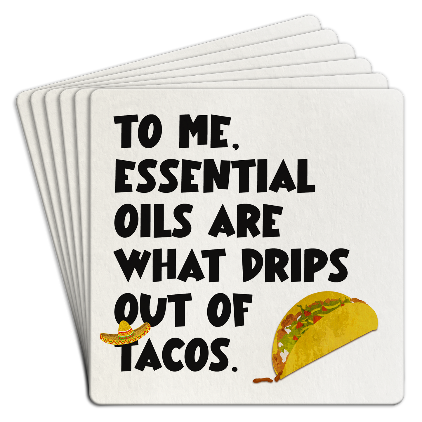 "Essential Oils" Paper Coaster 6 Pack