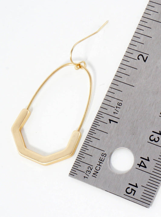 Matte Gold Lightweight Geometric Metal Earrings