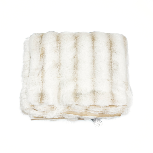 White Ultra Soft Faux Rabbit Fur Throw Blanket