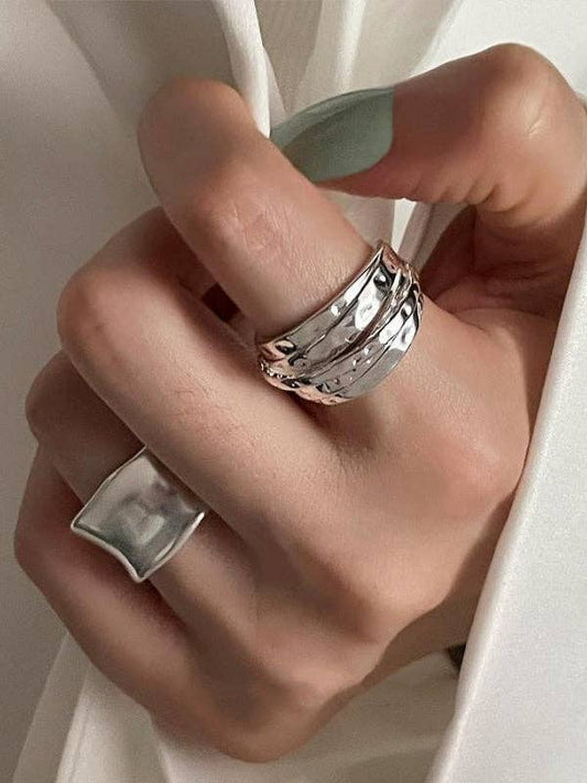 Silver Geometric Ring