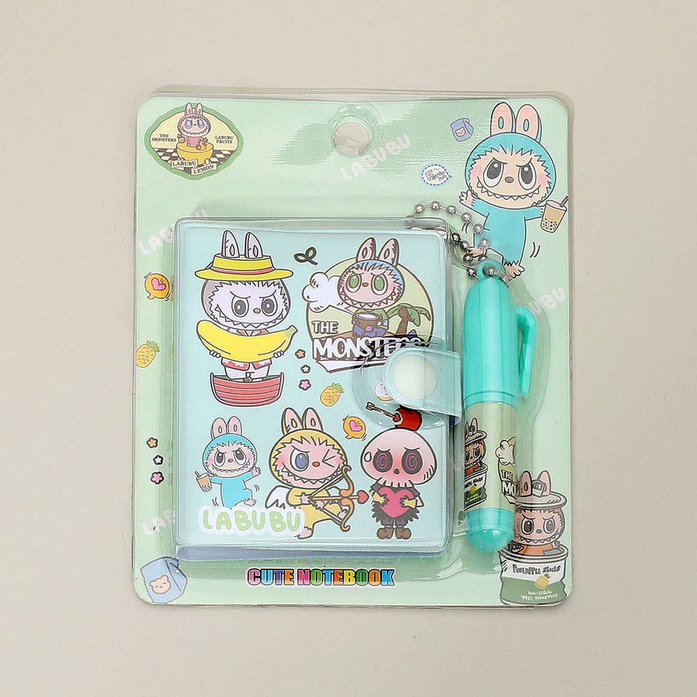 Labubu Monster Bunny Notebook Mini Pen Set