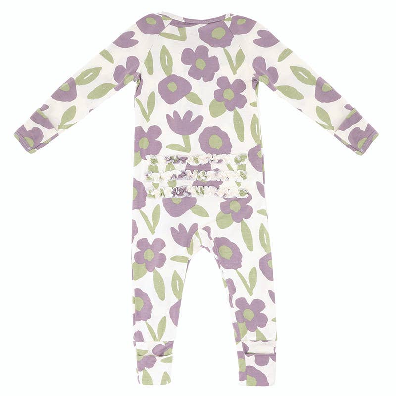 Cozy Romper - Purple Floral: 12-18 mo
