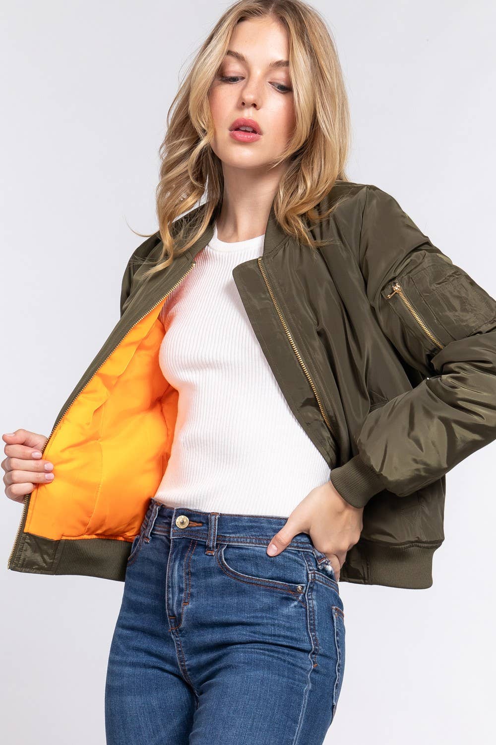 Olive Bomber Jacket