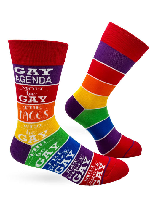 Gay Agenda Men's Novelty Crew Socks