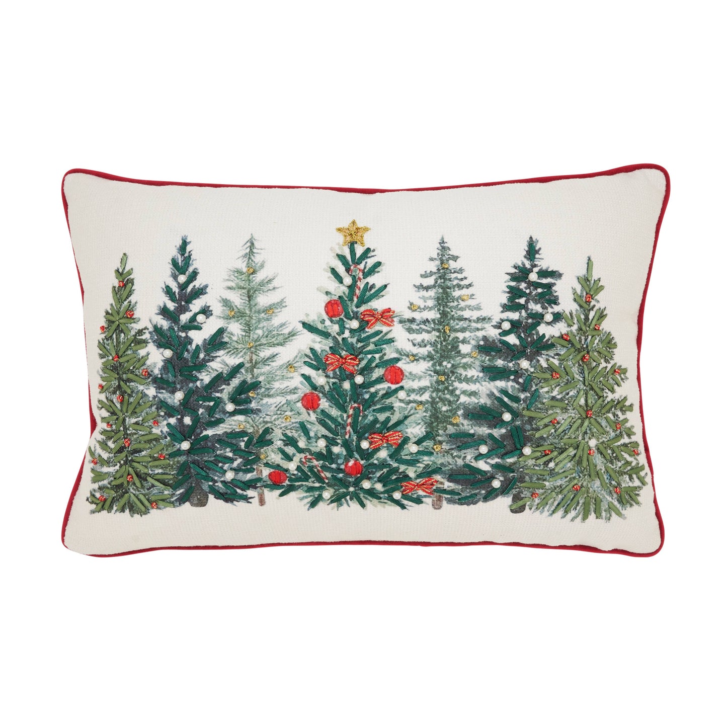 Christmas Trees Design Throw Pillow
