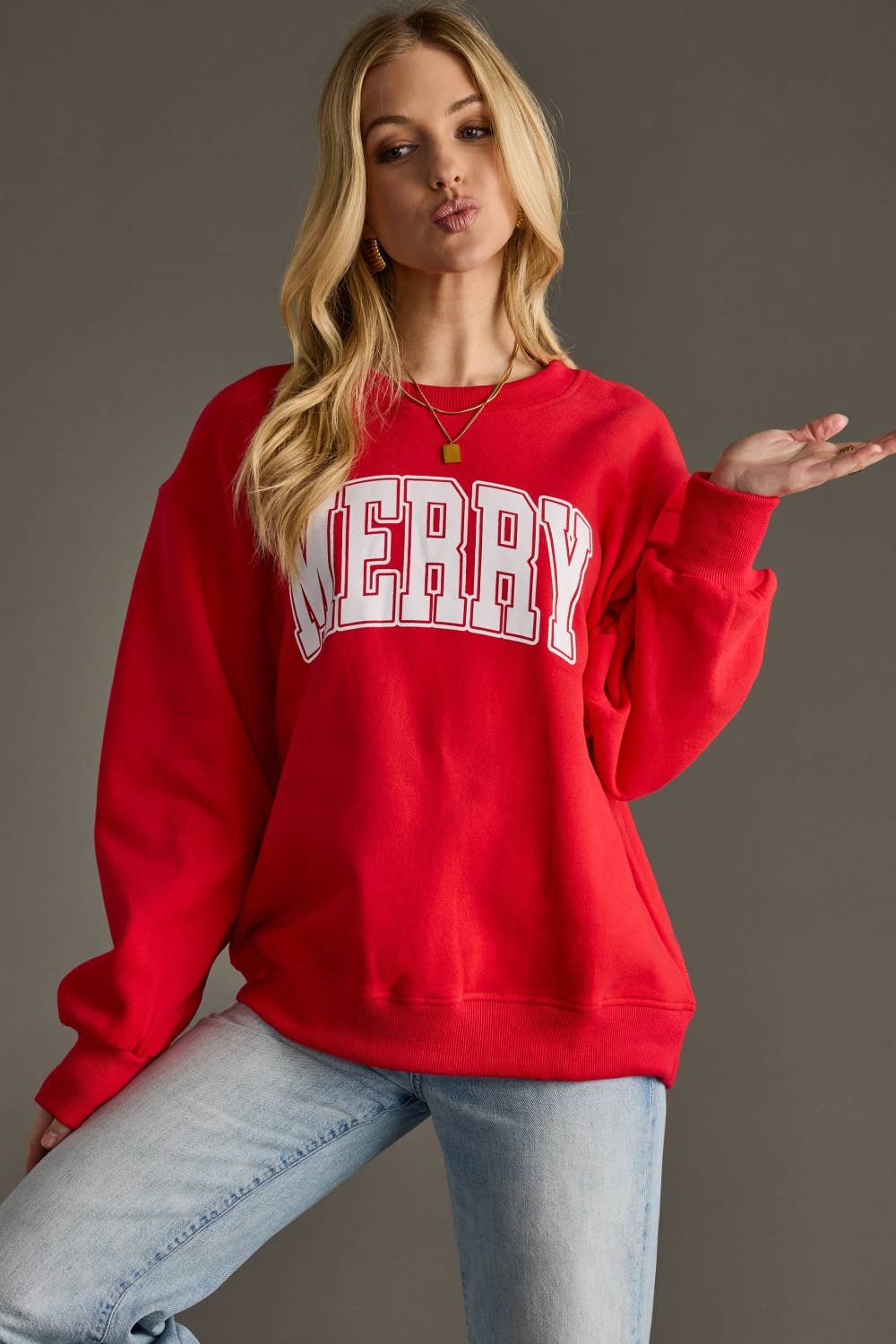 Red Merry Sweatshirt