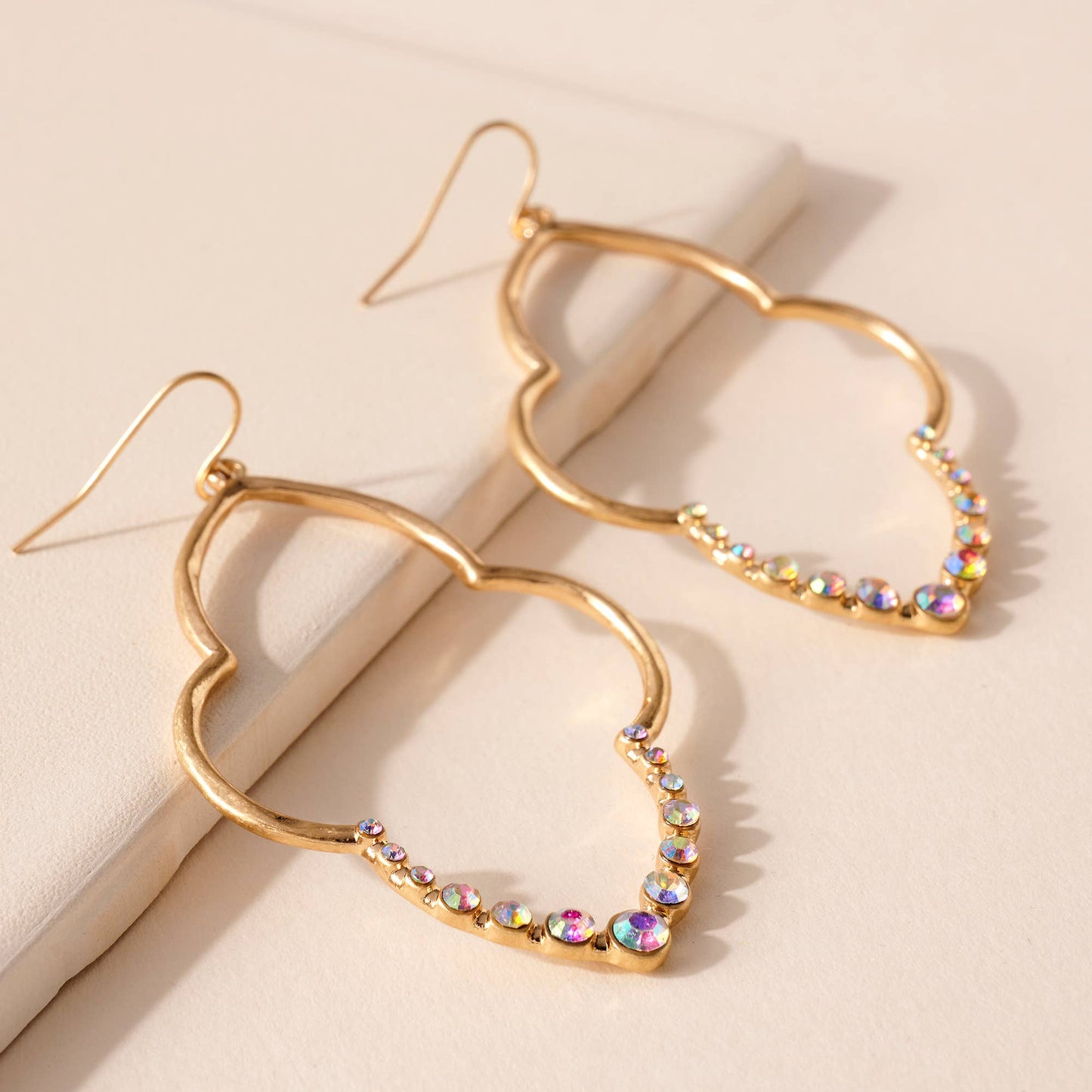 Quatrefoil Rhinestones Dangling Earrings