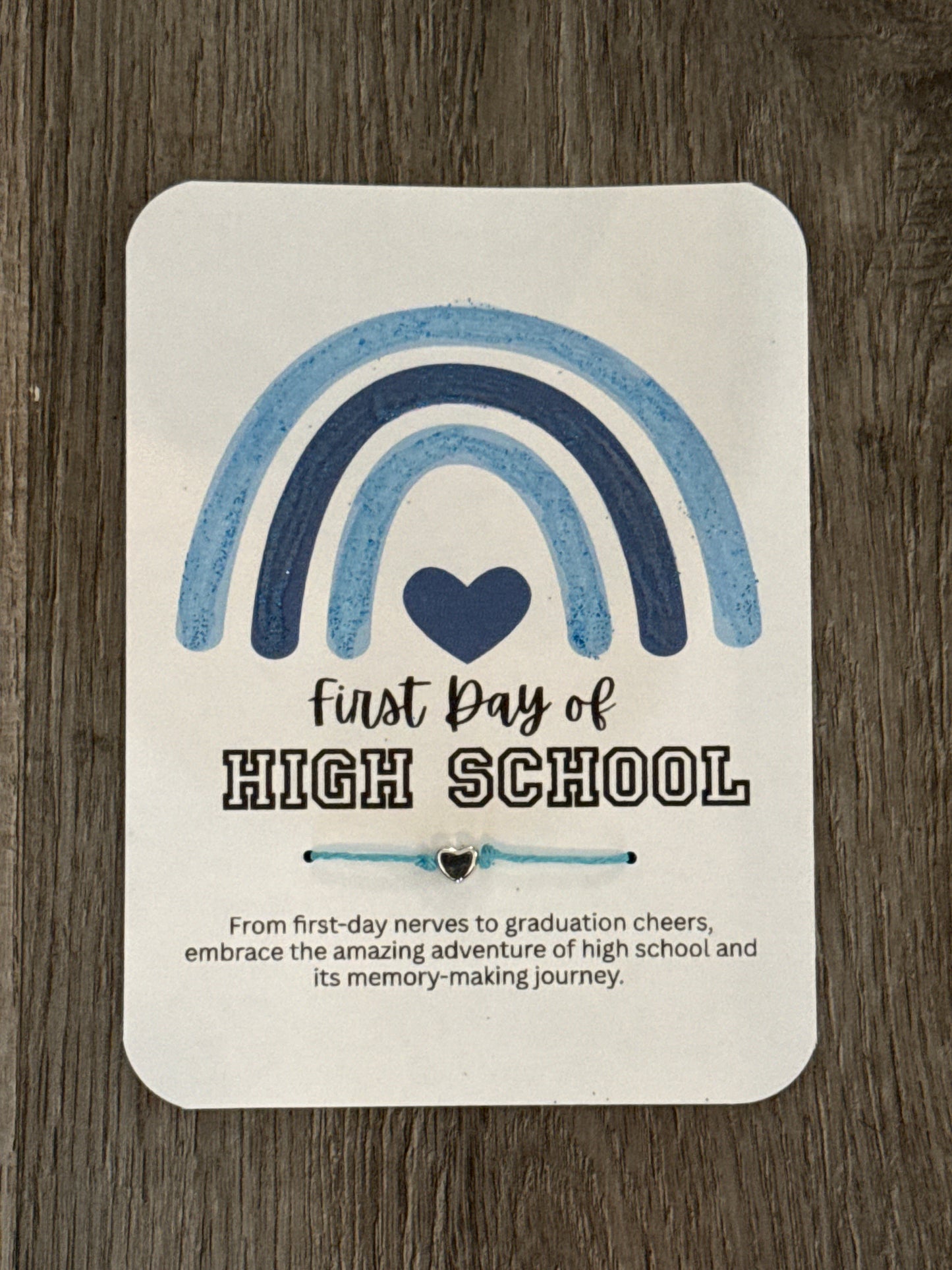 First Day of High School-Blue Rainbow Bracelet