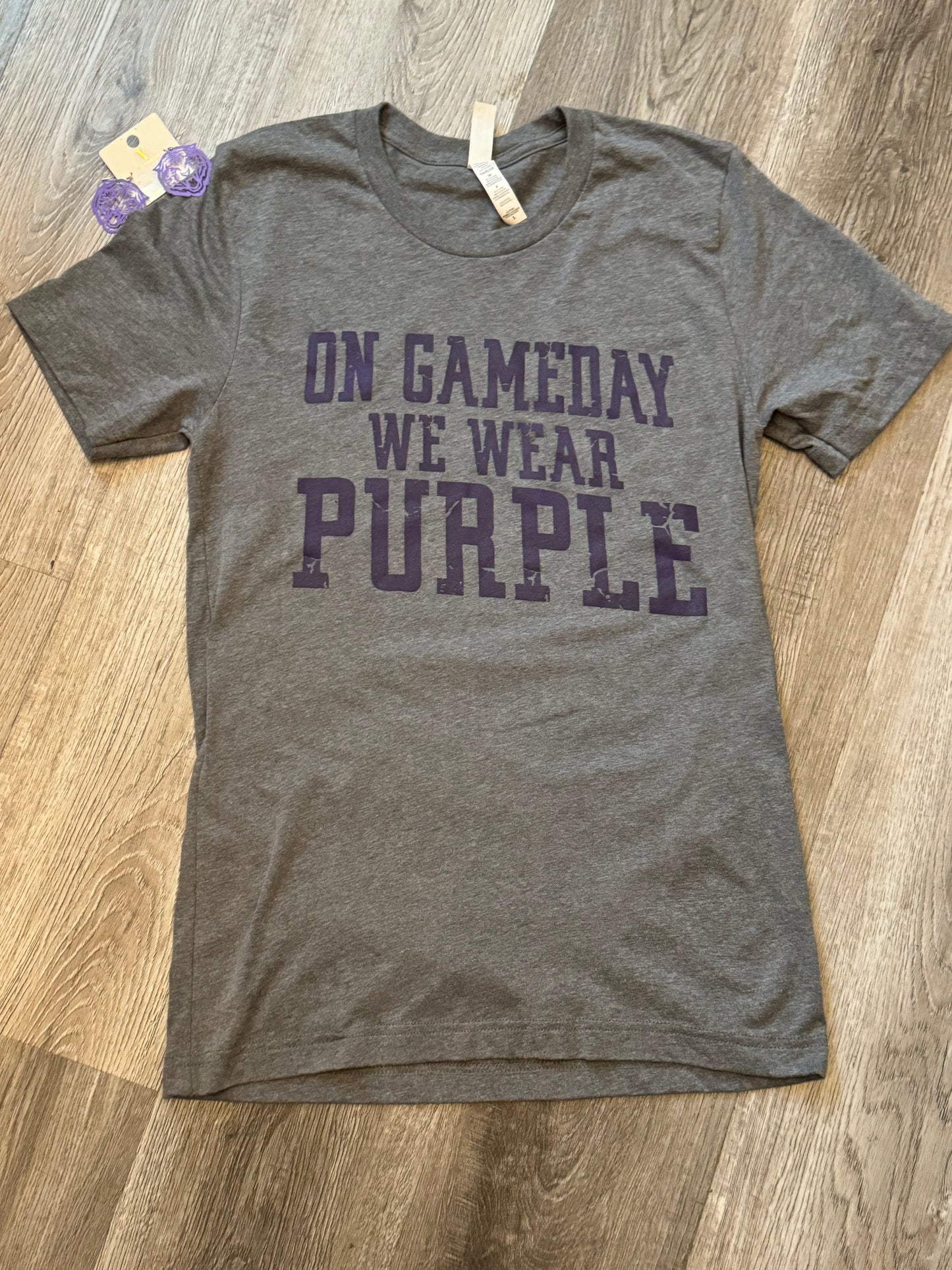 Gray "Gameday...Wear Purple"  T-Shirt