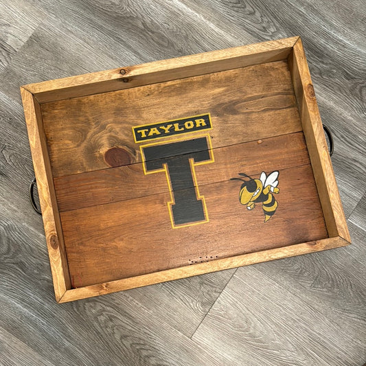 Taylor High School Themed Solid Wood Tray