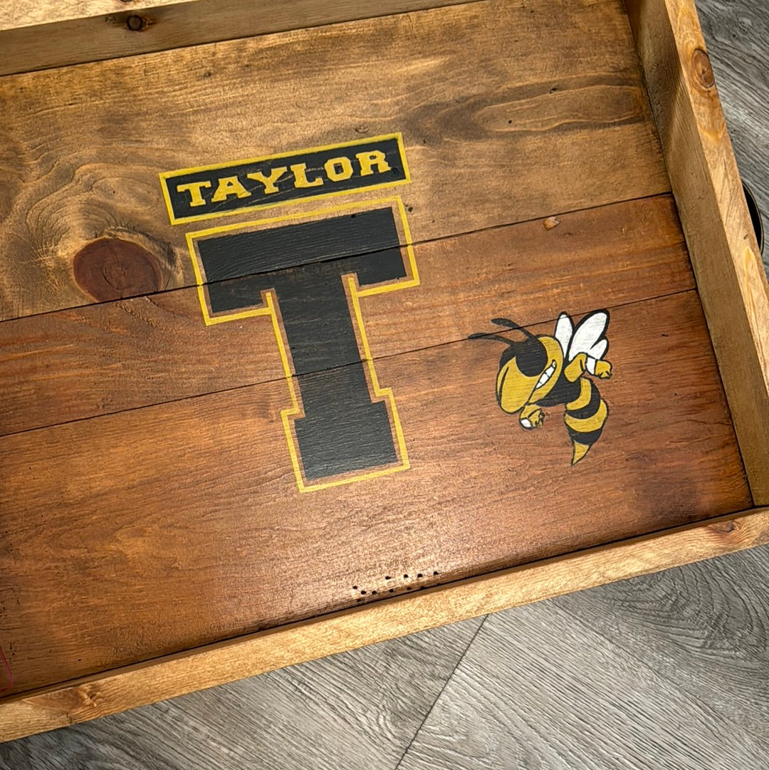 Taylor High School Themed Solid Wood Tray