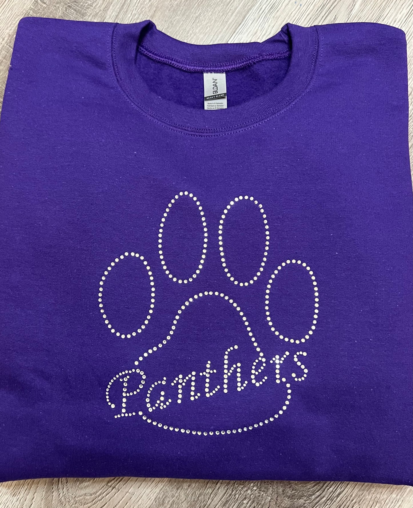 Purple "Rhinestone" Panther Paw Sweatshirt