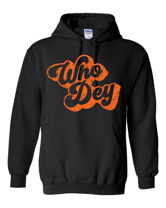 Black Bengals Who Dey Groovy Hoodie