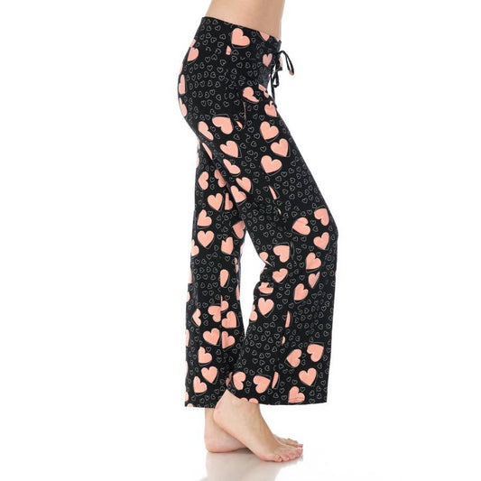 Valentines Buttery Soft Print Pajama Pants with Drawstring