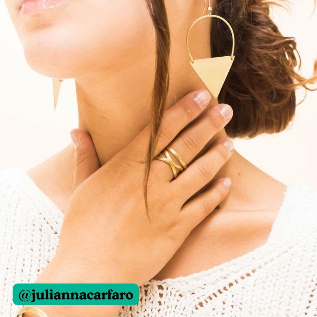 Fair Trade: Matte Gold Linear X Ring