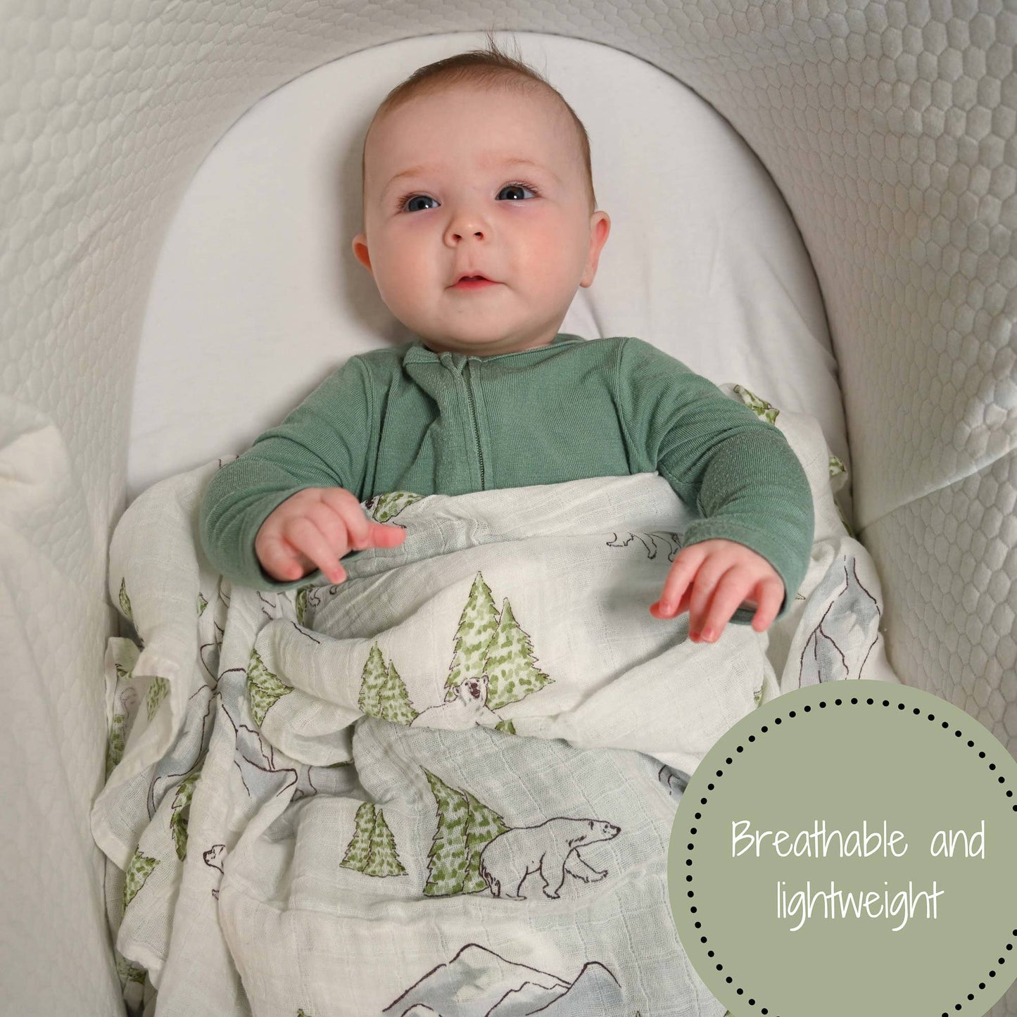 Winter Bear Baby Muslin Swaddle Blanket