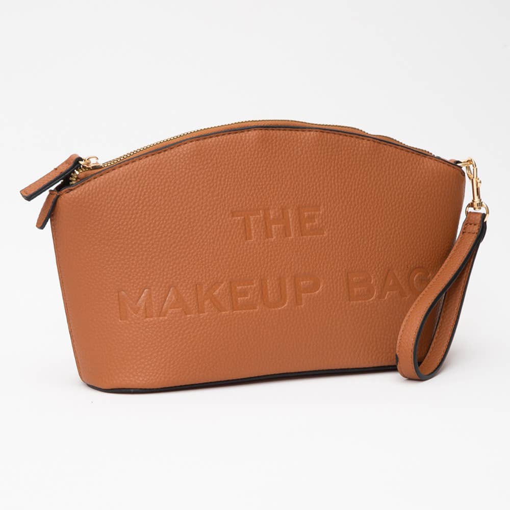 Faux Leather THE MAKE UP BAG Pouch Bag/Beauty Organizer Bag: Black
