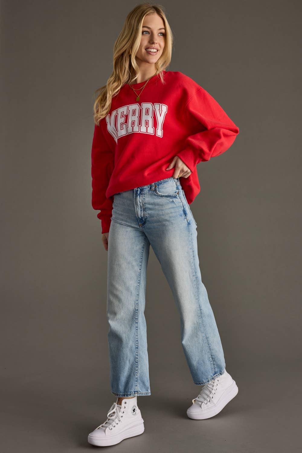 Red Merry Sweatshirt