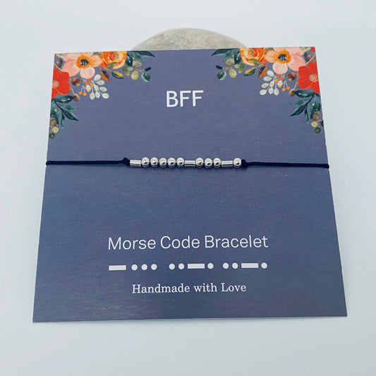 Morse Code Stretch Bracelet: "BFF"